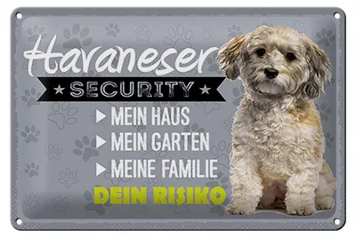 Produktbild von Blechschild Spruch 30x20cm Havaneser Security dein Risiko