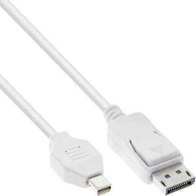 Produktbild von InLine DisplayPort zu DisplayPort Kabel, weiß, 5m, 5 m, Mini DisplayPort, DisplayPort, Männlich, Männlich, 3840 x 2160 Pixel