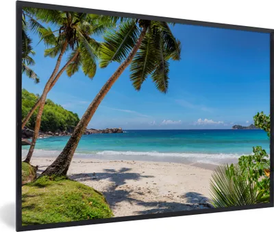 Produktbild von MuchoWow® MuchoWow® Gerahmtes Poster Strand - Meer - Palmen - Sonne 30x20 cm - Poster mit zchwarzem Bilderrahmen - Kunstdruck - Bild-Poster