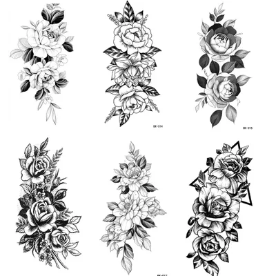 Produktbild von 6Teile/los 3D Realistische Große Blume Temporäre Tattoos Für Frauen Körperkunst Arm Geometrische Tattoo Aufkleber Erwachsene Gefälschte Wasserdichte Tätowierung Beine Skizze Sexy Mädchen Pfirsichlilie (BK013+014+015+016+017+018)