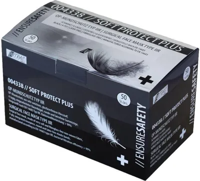 Produktbild von 50 Nitras Protect Gesichtsmasken - schwarz - Typ II R - medizinischer Mundschutz