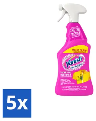Produktbild von 5 x Vanish Oxi Action 4-in-1 Fleckentferner Spray 940 ml - Vorteilspackung - 5 Stücke