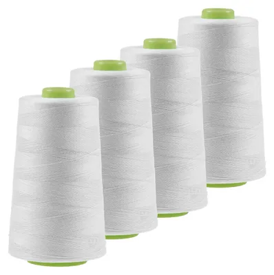 4 x 4572m Polyester Overlock Garn lichtgrau