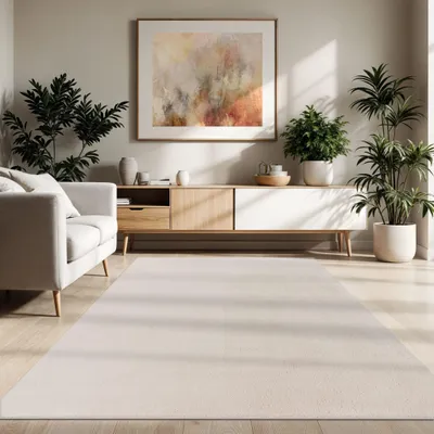 Produktbild von Paco Home Waschbarer Teppich Wohnzimmer Kurzflor Einfarbiger Moderner Stil Weich 300x400 cm
