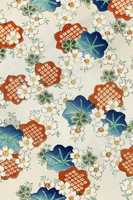 Immagine prodotto di Poster 20x30 cm Floral Pattern 2, Bijutsukai Giapponese Vintage