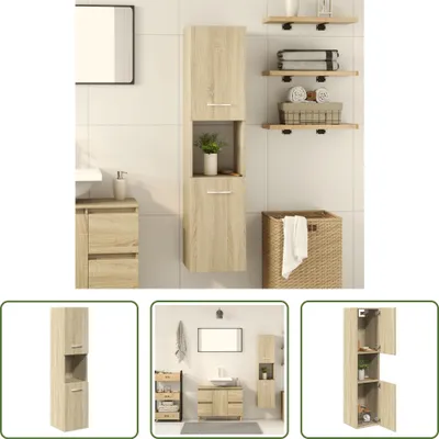 Obrázok produktu pre The Living Store Kúpeľňová skrinka Sonoma dub 30x30x130 cm Materiál na báze dreva
