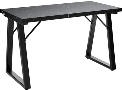 Image de HOMAVO Table de salle à manger 120x60x75 cm - Table de salle à manger & bureau modernes en MDF avec pieds métalliques stables, polyvalents, robustes &