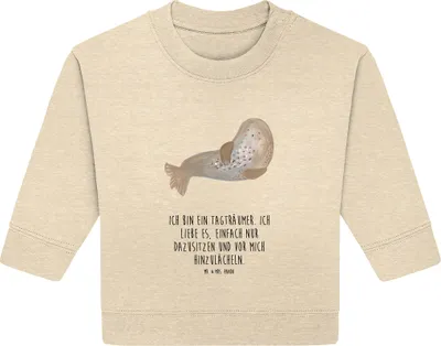 Produktbild von Mr. & Mrs. Panda Organic Baby Pullover Robbe Lachen 6. - 12. Monat - Natural Raw - Geschenk, Ostsee, Bullover, Strand, Nordsee, Seehund, Lustige Sprüche, Robben