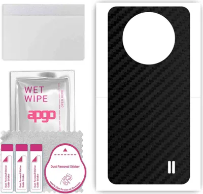 Produktbild von apgo Rückseite Schutzfolie, Skin, kompatibel mit ZTE Blade A73 5G, Hinten Displayschutzfolie aus Vinylfolie, kratzfest, einfache Montage - Schwarzer Kohlenstoff