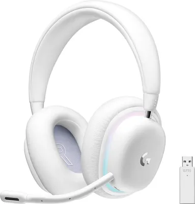 Zdjęcie produktu dla Logitech G G735 - Zestaw suchawkowy - douszny - Bluetooth / LIGHTSPEED - bezprzewodowy - wtyczka 3,5 mm - White Mist (981-001083)