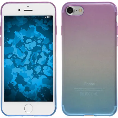 Produktbild von PhoneNatic Case kompatibel mit Apple iPhone 8 - Design:04 Silikon Hülle Ombrè + 2 Schutzfolien