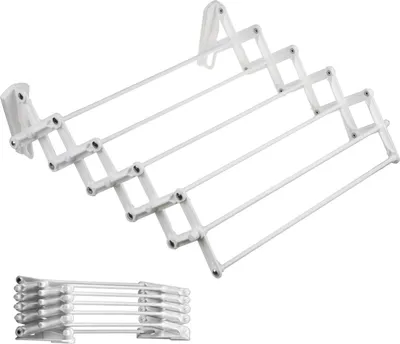 Image de Porte-linge de salle de bain - Pliable et résistant - Blanc (50 cm)