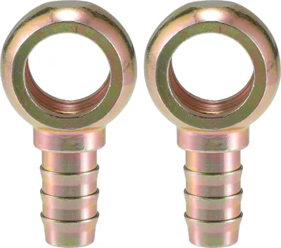 Image de Boulon de banjo universel 18mm ID Raccord de tuyau de banjo en bronze métallique pour moto et voiture (Ensemble de 2)