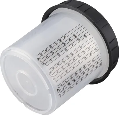 Image de Kit de 122 pièces comprenant des godets de mélange pour pulvérisateur de peinture jetables avec système de joints d'étanchéité et couvercles, pour pulvérisateur de peinture automobile, 0-600 ml / 0-20,3 oz (F110804)