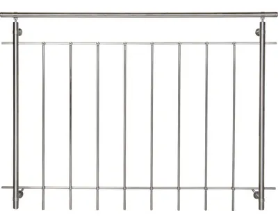 Produktbild von Geländer-Komplettset Pertura Edelstahl für raumhohe Fenster mit senkrechten Rundstäben B: 1.50 m