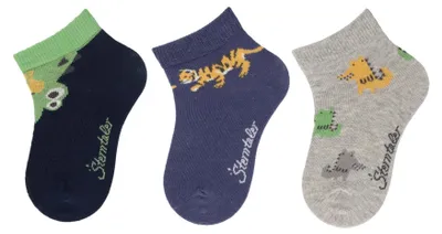 Produktbild von Sterntaler Kurz -Socken 3er Pack Tiere - kurze Babysocken für Jungen - Kurzsocke
