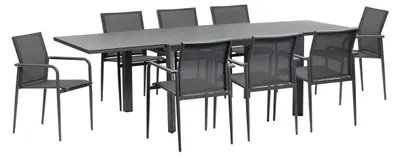 Produktbild von Gartenmöbel aus Aluminium und grauem Textilene für 6–10 Personen