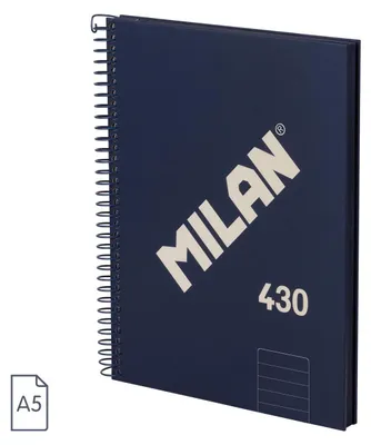 Produktbild von Milan 57152E80SNCB, Einfarbig, Blau, A5, 80 Blätter, 95 g/m², Liniertes Papier