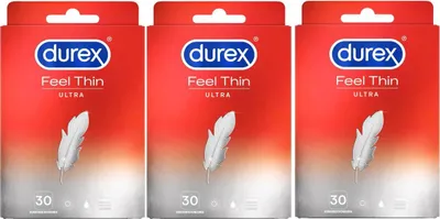 Produktbild von 90 Stück Durex Feel Thin Ultra Dünn Kondome Liebe Sex Ultradünn 54 mm Breit