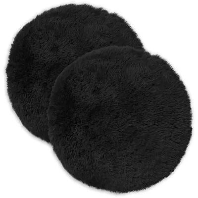 Produktbild von vidaXL Kissenbezug 2 pcs HEERLEN Schwarz Ø 30 cm PV Fleece
