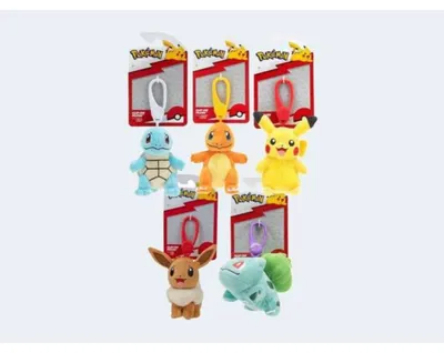 Zdjęcie produktu dla Pluszaki Pokemon do przypięcia, różne wzory | 6 sztuk