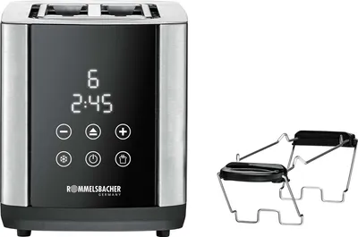 Produktbild von Rommelsbacher TO 850 Toaster 9 2 Scheibe(n) 850 W Schwarz, Edelstahl