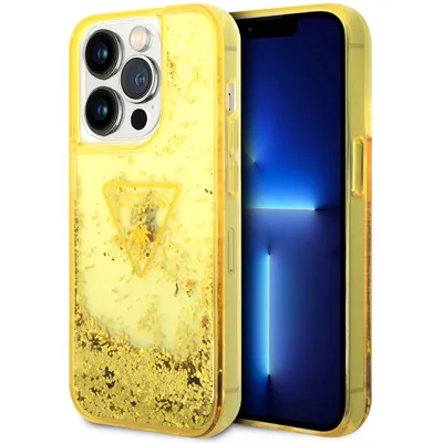 Produktbild von Guess iPhone 14 Pro Max Hardcase Backcover - Liquid Glitter - Translucent - Yellow