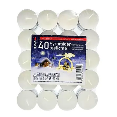 Immagine prodotto di Set di 40 luci da tè a piramide con fiamma grande