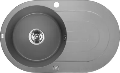 Produktbild von Design Granitspüle 1 Becken mit Abtropffläche Grau