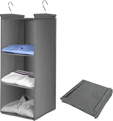 Produktbild von Hängeaufbewahrung – Kleiderschrank – Hängeaufbewahrung – Schrankorganizer mit 3 Fächern – Faltbar – Platzsparend – Hängeorganizer