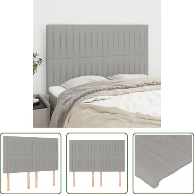Produktbild von The Living Store Kopfteile 4 Stk. Hellgrau 72x5x78/88 cm Stoff