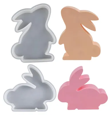 Image de Moules en silicone pour Pâques, forme de lapin, moules pour la fabrication d'objets en forme de lapin de Pâques