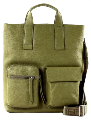 Produktbild von Leder Freizeitrucksack Schultertasche Vika X-Change Bag Olive olivgrün