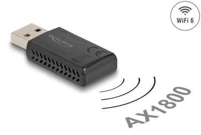 Produktbild von Delock Wi-Fi 6 Dualband WLAN USB Stick AX1800 (1201 + 574 Mbps)