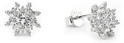 Image de Boucles d'oreilles en argent assorties Flocon de neige AGUP2749