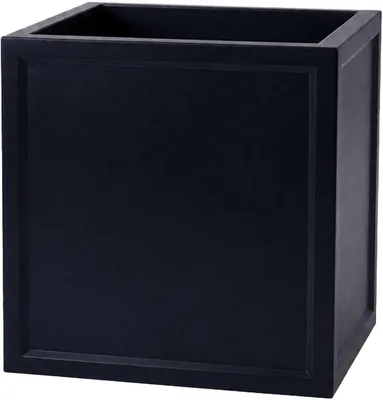 Produktbild von VIVANNO Pflanzkübel Fiberglas Block Cottage Anthrazit – Würfel 50x50x50 cm