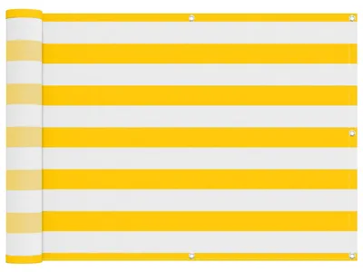 Zdjęcie produktu dla vidaXL Osłona balkonowa, żółto-biała, 75 x 200 cm