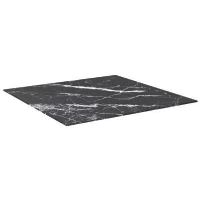 Immagine prodotto di Piano Tavolo Nero 70x70 cm 6 mm Vetro Temperato Design Marmo