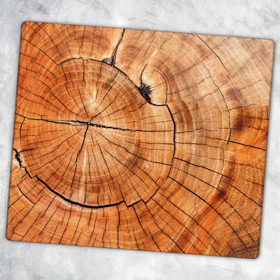 Produktbild von Glas-Herdabdeckplatten Glaskeramikkochfeld-Abdeckung Spritzschutz Glas 60 cm x 52 cm - Holz Stamm