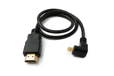 Produktbild von SYSTEM-S HDMI 1.4 Kabel 50 cm Typ A Stecker zu Micro Stecker Winkel in Schwarz