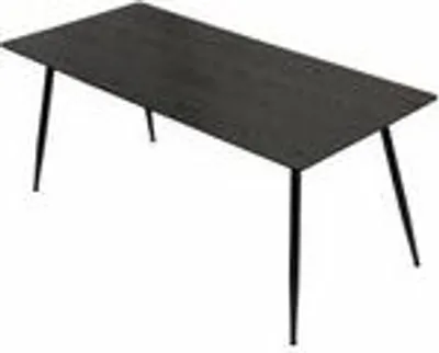 Produktbild von Esstisch Emilia ausziehbar 120-150-180 x 80 cm 4-10 Personen Küchentisch mit Metallgestell für Küche, Esszimmer Holz Optik,Farbe:Schwarz
