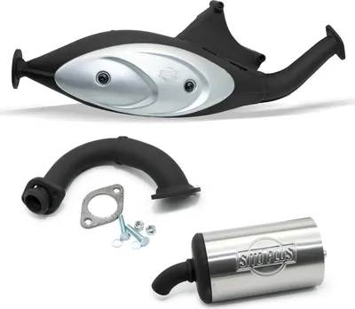 Produktbild von Auspuffanlage komplett SITOPLUS mit Zulassung, Stahl kompatibel mit Gilera Runner 50 1997 - 2000 / Stalker 1997 - 2004 / Piaggio NRG=MC2 1997 - 1998 / NRG=MC2 LC 1999 / Zip SP 1996 - 2004