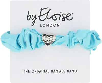 Produktbild von By Eloise London Silver Heart Silk Scrunchie Turquoise