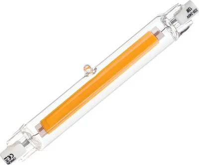 Immagine prodotto di Lampada LED R7S, lampadina, lampadina di ricambio, pezzo di ricambio, 10 Watt, 118 mm, 1000 lumen, 3000 Kelvin, bianco caldo, trasparente, non dimmerabile