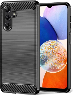 Produktbild von Conie Silikon Schutzhülle für Samsung Galaxy A14 4G/5G Tasche Case Cover Bumper TPU Carbon Look Hülle in Schwarz