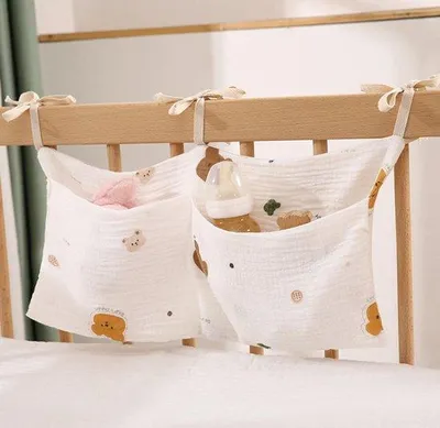Produktbild von Babybox-Organizer – Aufbewahrungsbeutel für Babybox – 20x39 cm – Box-Organizer – Baumwolle – Wickeltasche – Wickeltisch-Organizer – Kinderwagen-Organizer – Aufbewahrungsbeutel, Spielzeugbeutel – Aufbewahrungstasche für Babybox – Buggy-Taschen-Organizer – Organizer für Babybox, Kinderbett und Kleinkindbett – Weiß
