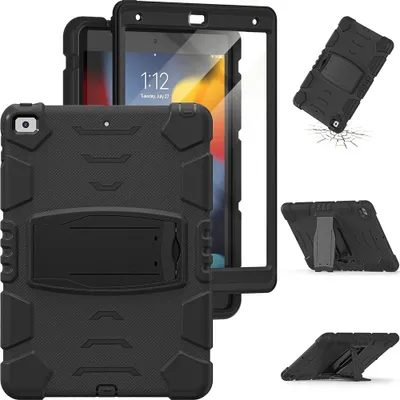 Image de Coque pour iPad 10,2 Pouces (2019/2020/2021) Protection Intégrale Rigide Antichoc avec Support - Noir