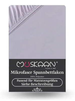 Produktbild von Mikrofaser Spannbettlaken 90x200 cm - 100x200 cm Betttuch Laken silber