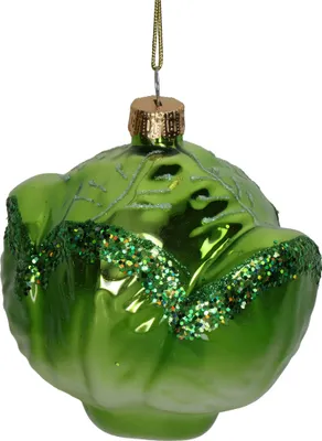 Produktbild von Christbaumschmuck Glas 8,1cm Kohlkopf Figur Grün