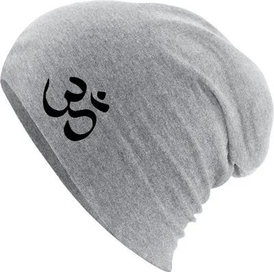 Produktbild von Huuraa Beanie Yoga-Om Symbol Heather Grey One Size Baumwolle und Elasthan Mütze Geschenkidee
